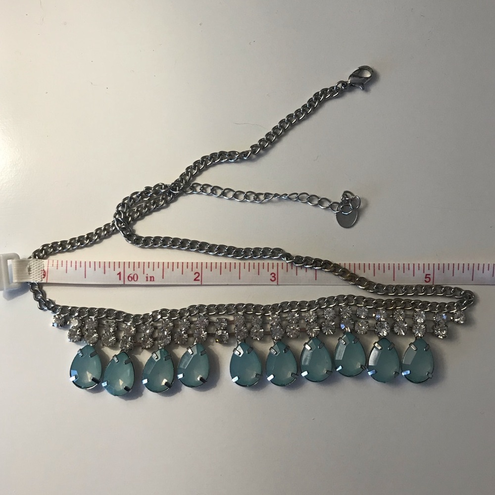 Claire’s Necklace-rhinestone & turquoise crystals